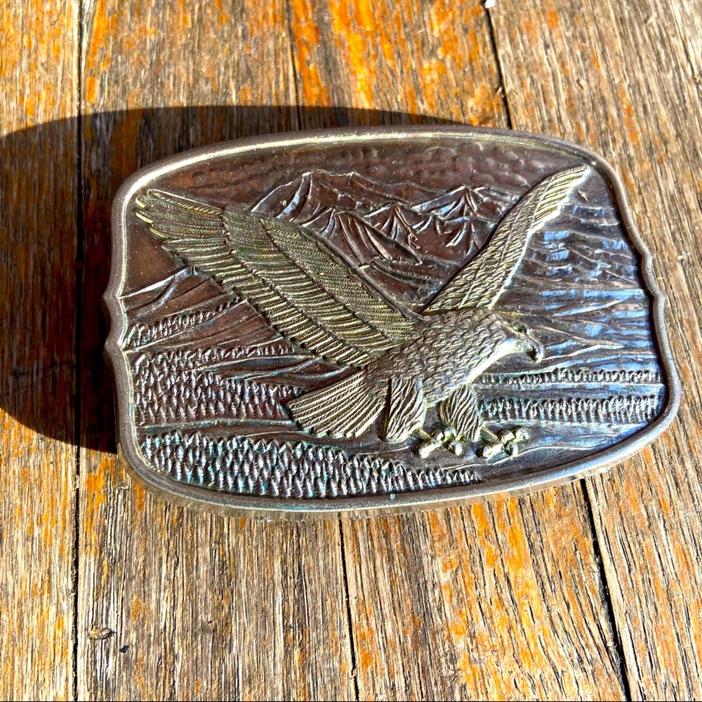 Vintage 1970's Eagle Belt Buckle - Numbered 227768